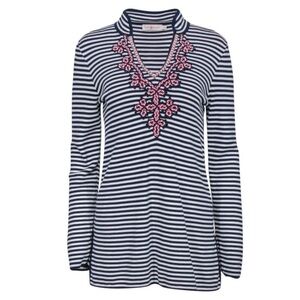 Tory Burch Katama nautical stripe tunic top Size Medium